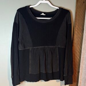 POL Black Long Sleeve Women's Top